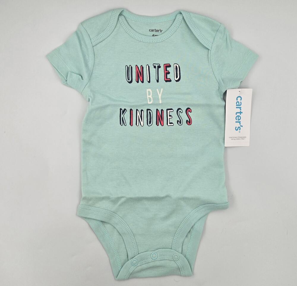 Carter's 6 Month One Piece Bodysuit United by Kindness Light Blue-Green